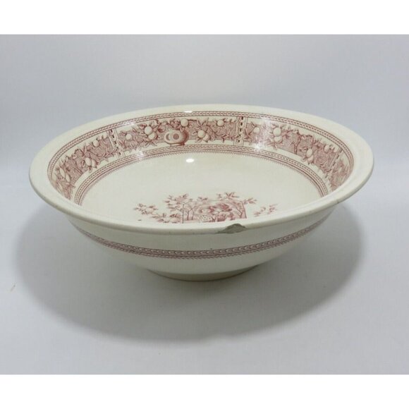 Mother Hubbard Antique Large Bowl Old Hall Earthenware Transferware England 14" - Picture 2 of 10